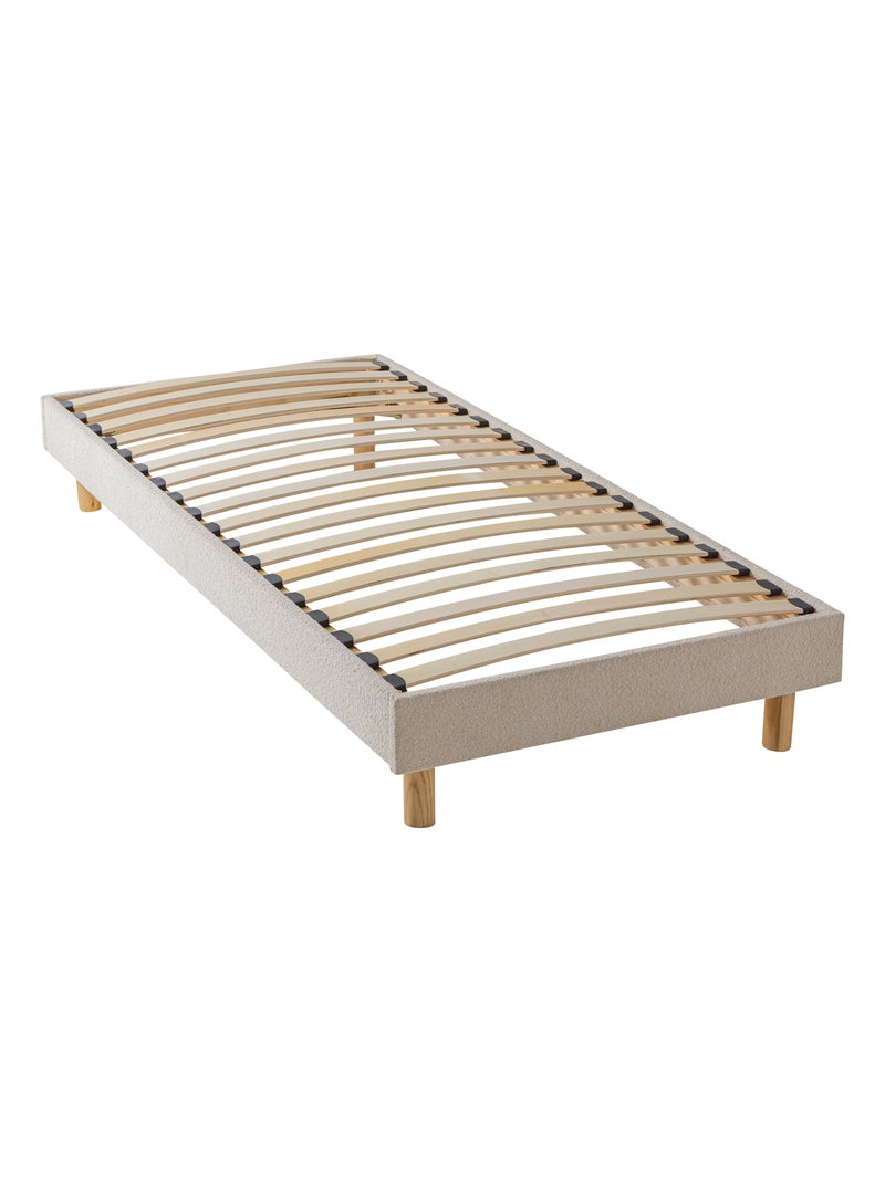 Sommier kit enfant en bois massif et tissu bouclette Beige - Kiabi