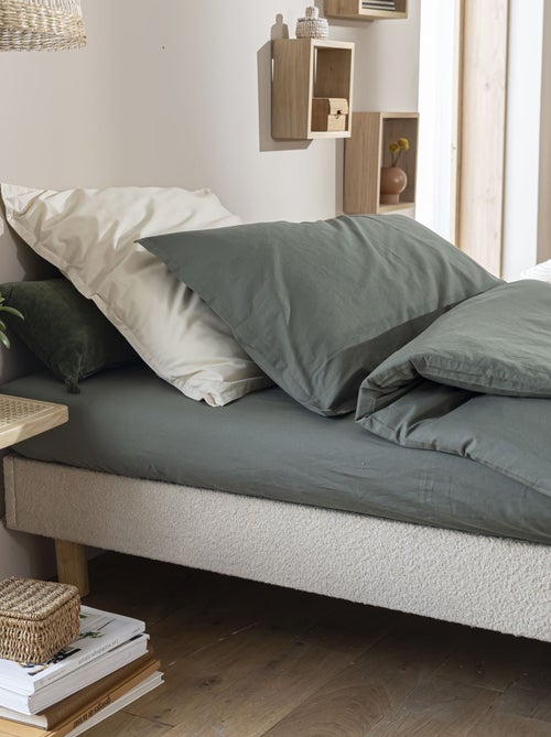Sommier kit enfant en bois massif et tissu bouclette - Kiabi