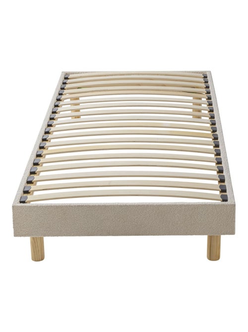 Sommier kit enfant en bois massif et tissu bouclette - Kiabi