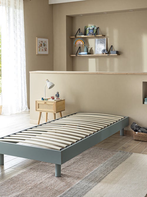 Sommier kit enfant en bois massif vert d'eau 90x200 - Kiabi
