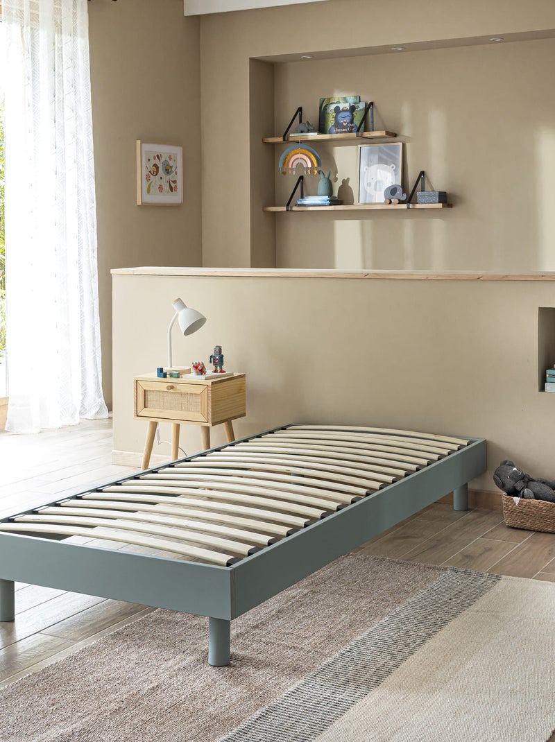 Sommier kit enfant en bois massif vert d'eau 90x200 Vert d'eau - Kiabi