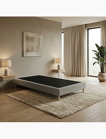 Sommier tapissier à lattes fixes, couchage ferme, soutien optimal - Sommier - Beige