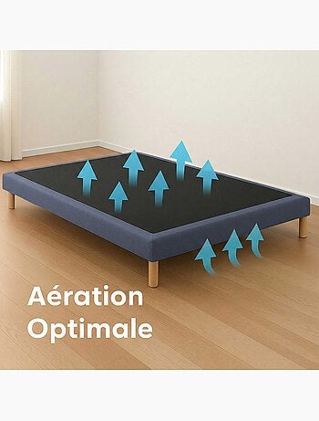 Sommier tapissier à lattes fixes, couchage ferme, soutien optimal - Sommier - Bleu