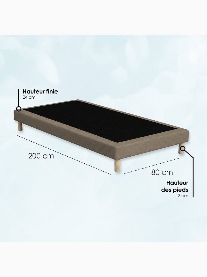 Sommier tapissier à lattes fixes, couchage ferme, soutien optimal - sommier - gris chiné Taupe - Kiabi
