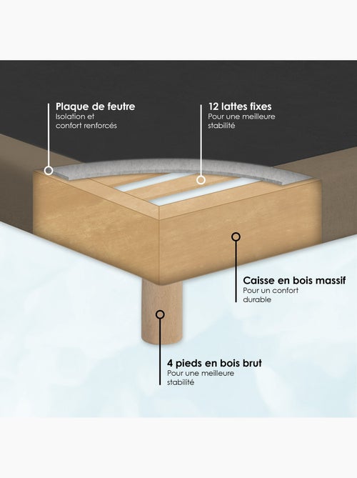 Sommier tapissier à lattes fixes, couchage ferme, soutien optimal - sommier - gris chiné - Kiabi Sommier tapissier à lattes fixes, couchage ferme, soutien optimal - sommier - gris chiné - Kiabi