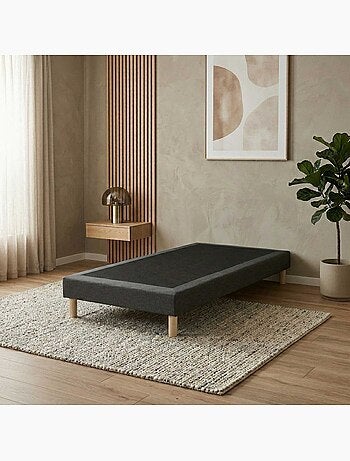 Sommier tapissier à lattes fixes, couchage ferme, soutien optimal - Sommier - Gris Foncé