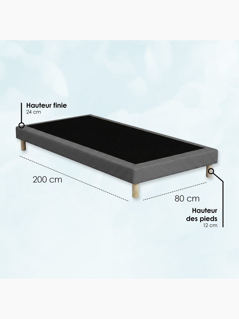 Sommier tapissier à lattes fixes, couchage ferme, soutien optimal - Sommier - Gris Foncé Gris moyen - Kiabi