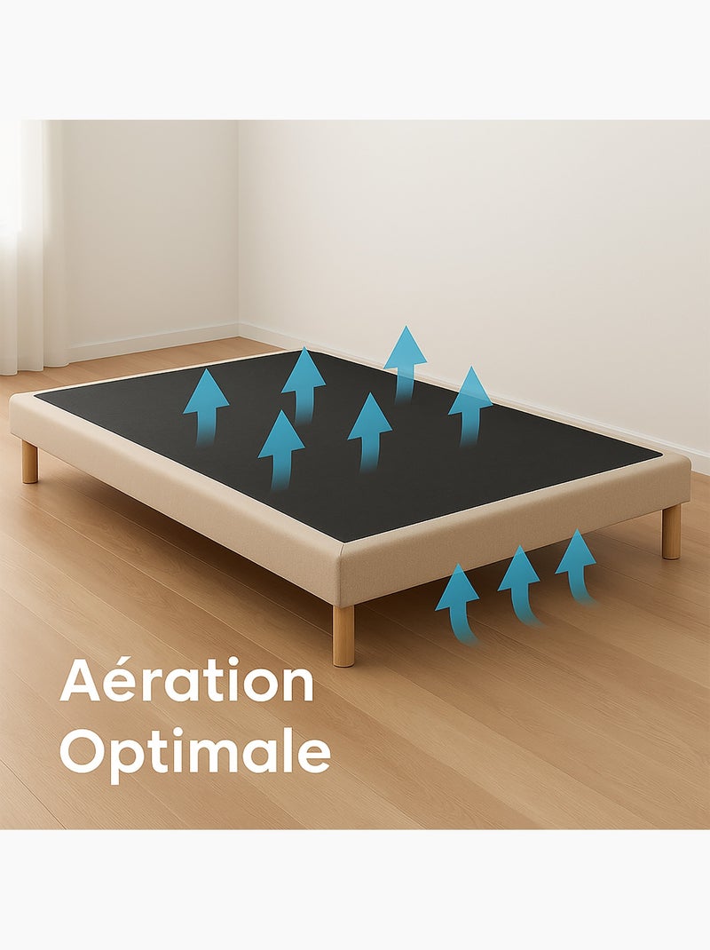 Sommier tapissier à lattes fixes, couchage ferme, soutien optimal  , Sommier - Beige Beige - Kiabi