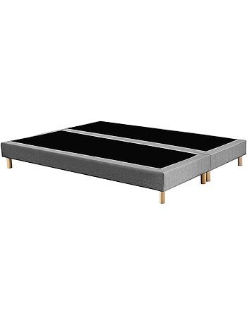 Sommier tapissier à lattes fixes, couchage ferme, soutien optimal , Sommier - Gris chiné