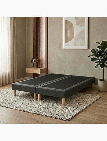 Sommier tapissier à lattes fixes, couchage ferme, soutien optimal , Sommier - Gris Foncé