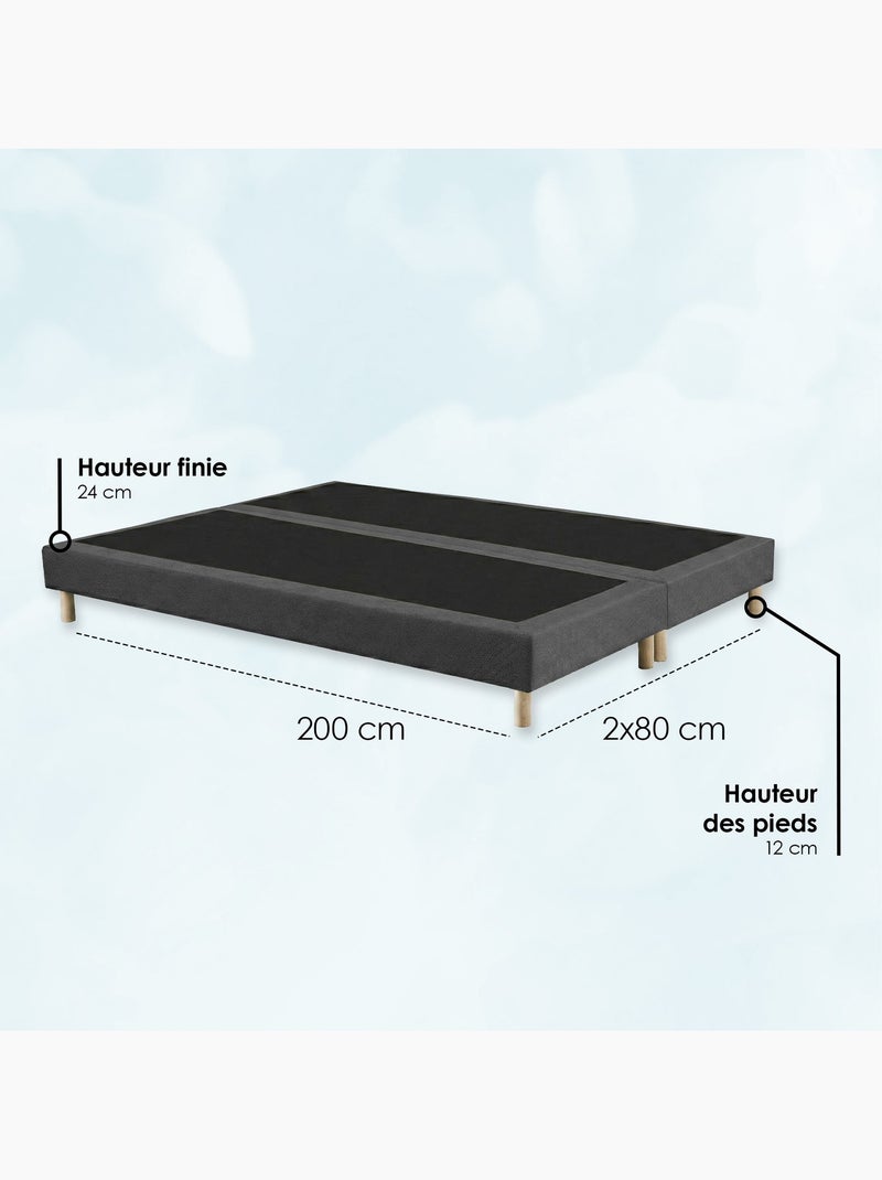 Sommier tapissier à lattes fixes, couchage ferme, soutien optimal  , Sommier - Gris Foncé Gris moyen - Kiabi