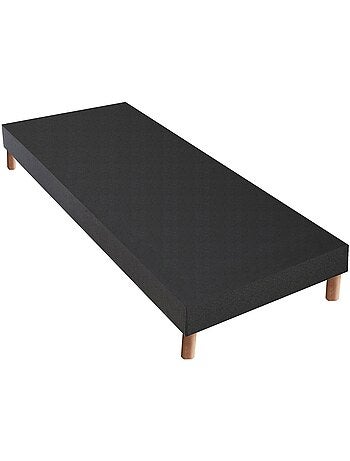 Sommier tapissier à lattes gris anthracite, 12 cm, Made in France - 2x90 x 200 cm