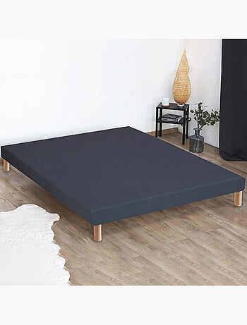 Sommier tapissier à lattes gris anthracite, 12 cm, Made in France - 2x90 x 200 cm