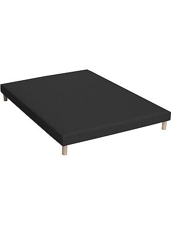 Sommier tapissier à lattes gris anthracite, 12 cm, Made in France - 90 x 190 cm