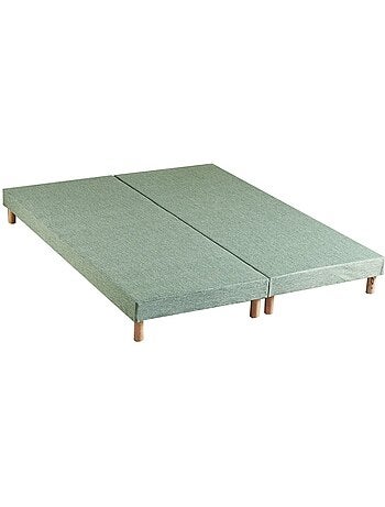 Sommier tapissier à lattes vert celadon made in France - 2x90 x 200 cm