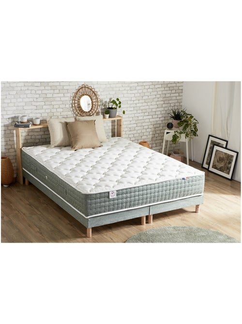 Sommier tapissier à lattes vert celadon made in France - 2x90 x 200 cm - Kiabi Sommier tapissier à lattes vert celadon made in France - 2x90 x 200 cm - Kiabi