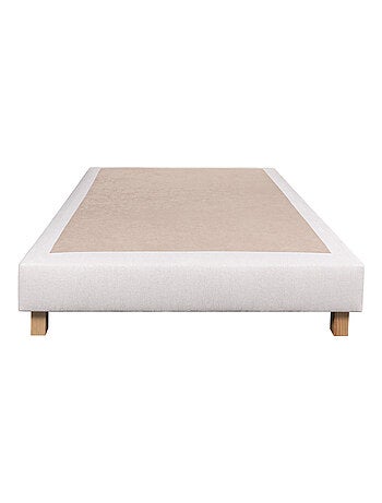 Sommier tapissier bois massif beige avec pieds