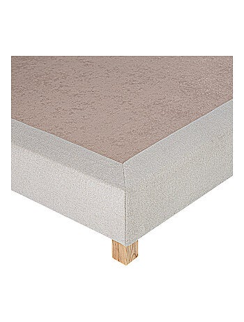 Sommier tapissier bois massif beige avec pieds
