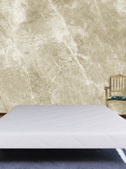 Sommier tapissier bois massif blanc avec pieds - Kiabi
