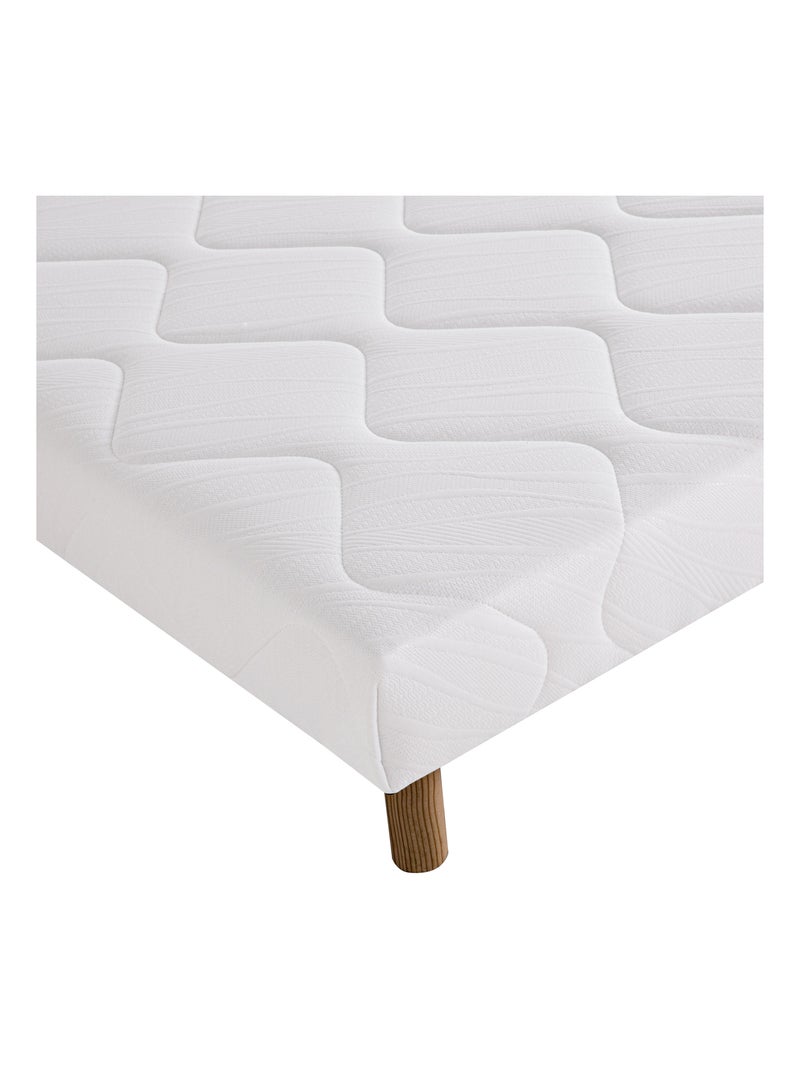 Sommier tapissier bois massif blanc avec pieds Blanc - Kiabi