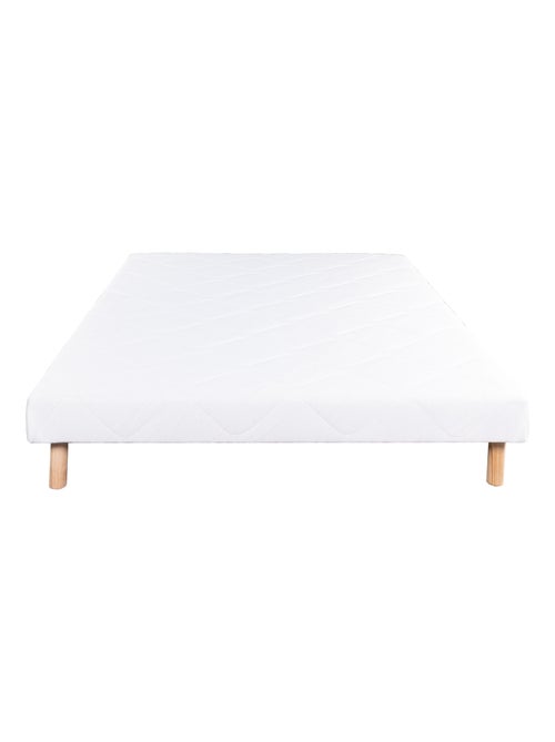 Sommier tapissier bois massif blanc avec pieds - Kiabi