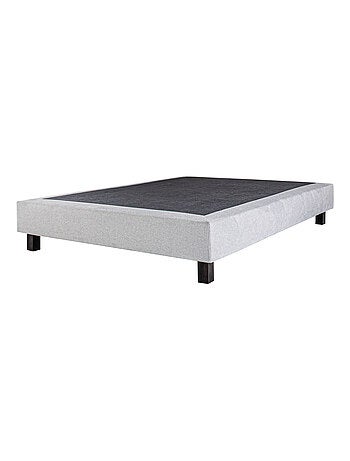 Sommier tapissier bois massif gris avec pieds