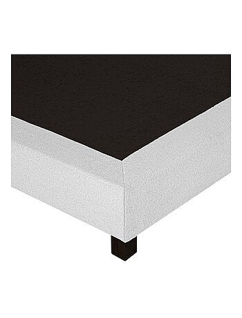 Sommier tapissier bois massif gris avec pieds