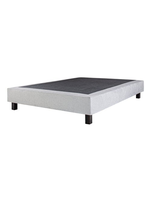Sommier tapissier bois massif gris avec pieds - Kiabi