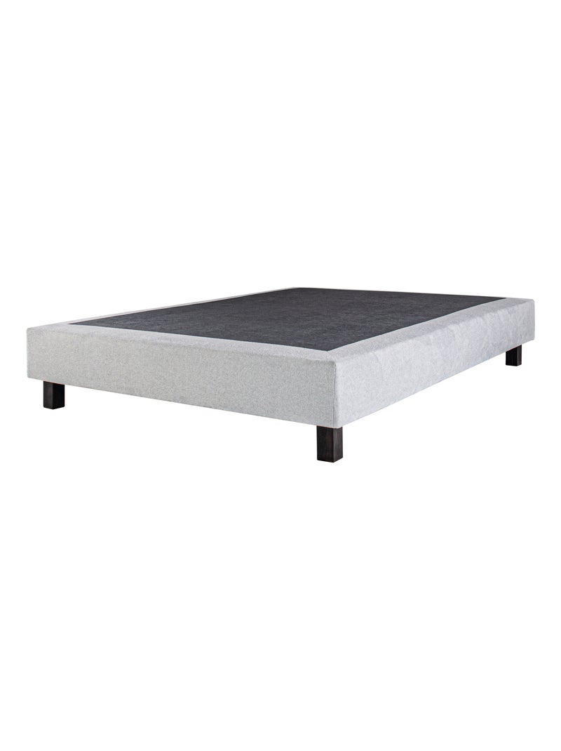 Sommier tapissier bois massif gris avec pieds N/A - Kiabi