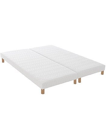Sommier tapissier lattes blanc Made in France - 2x90 x 200 cm