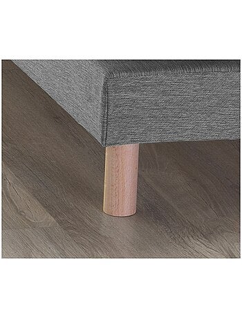 Sommier tapissier lattes gris chin Made in France - 160 x 200 cm