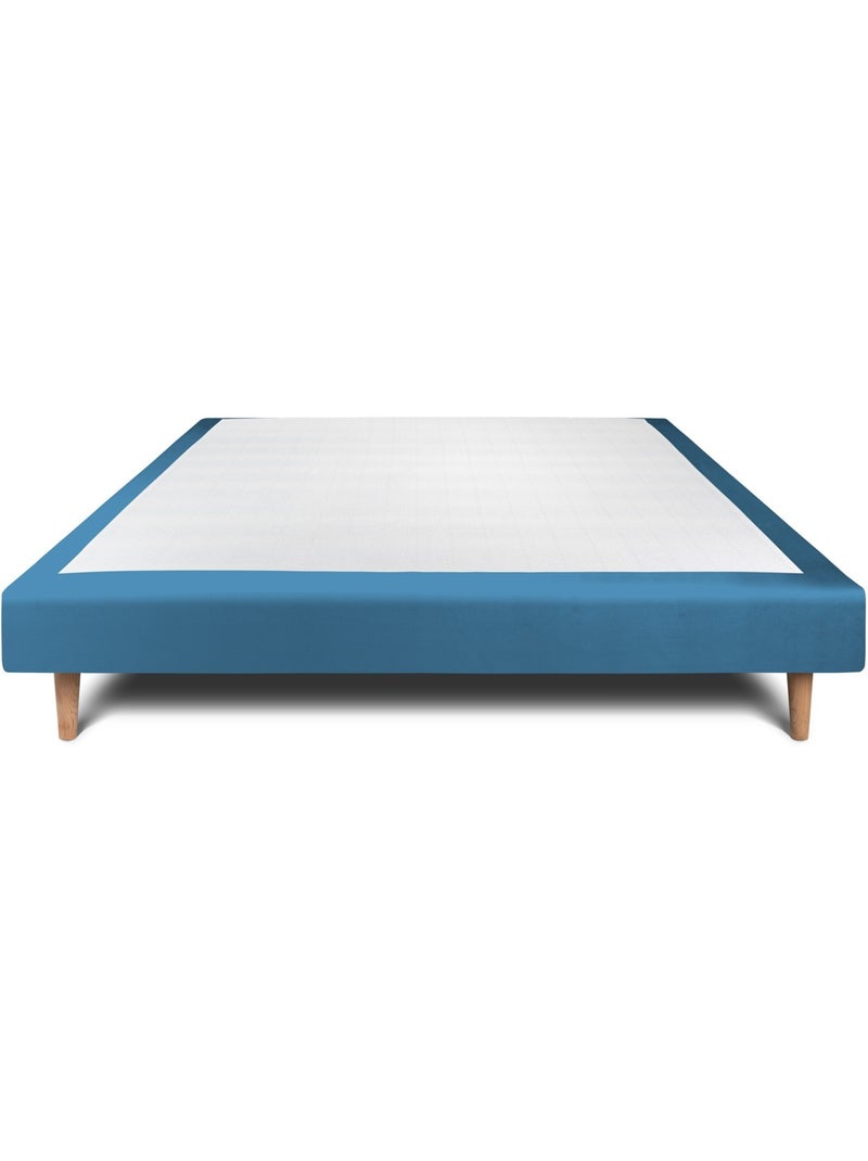 Sommier Tapissier Velours H29cm Bleu lagon - Kiabi