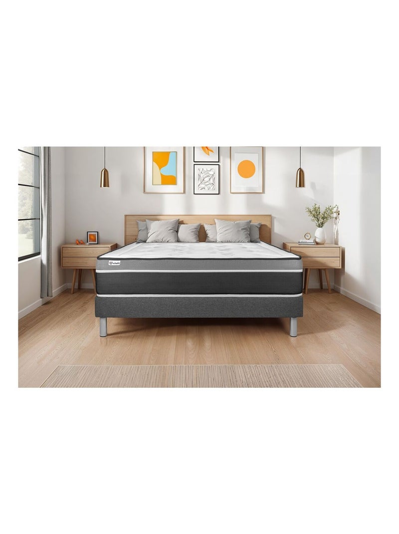 Sommier VITAL'SOM Gris 140 x 200 cm Gris - Kiabi