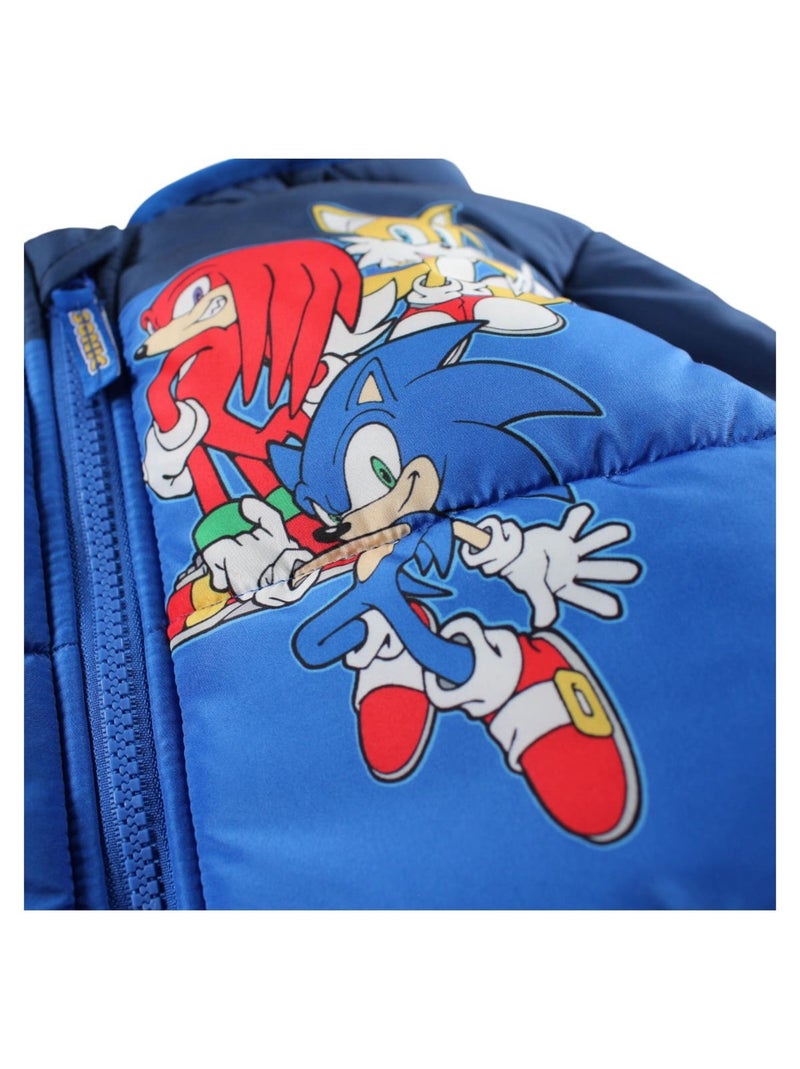 Sonic - Doudoune garçon avec logo 2 couleurs Bleu - Kiabi