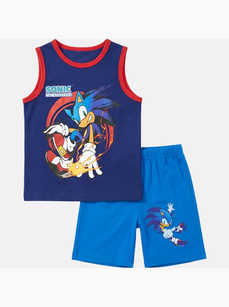 Sonic - Ensemble garçon débardeur et short Bleu marine - Kiabi