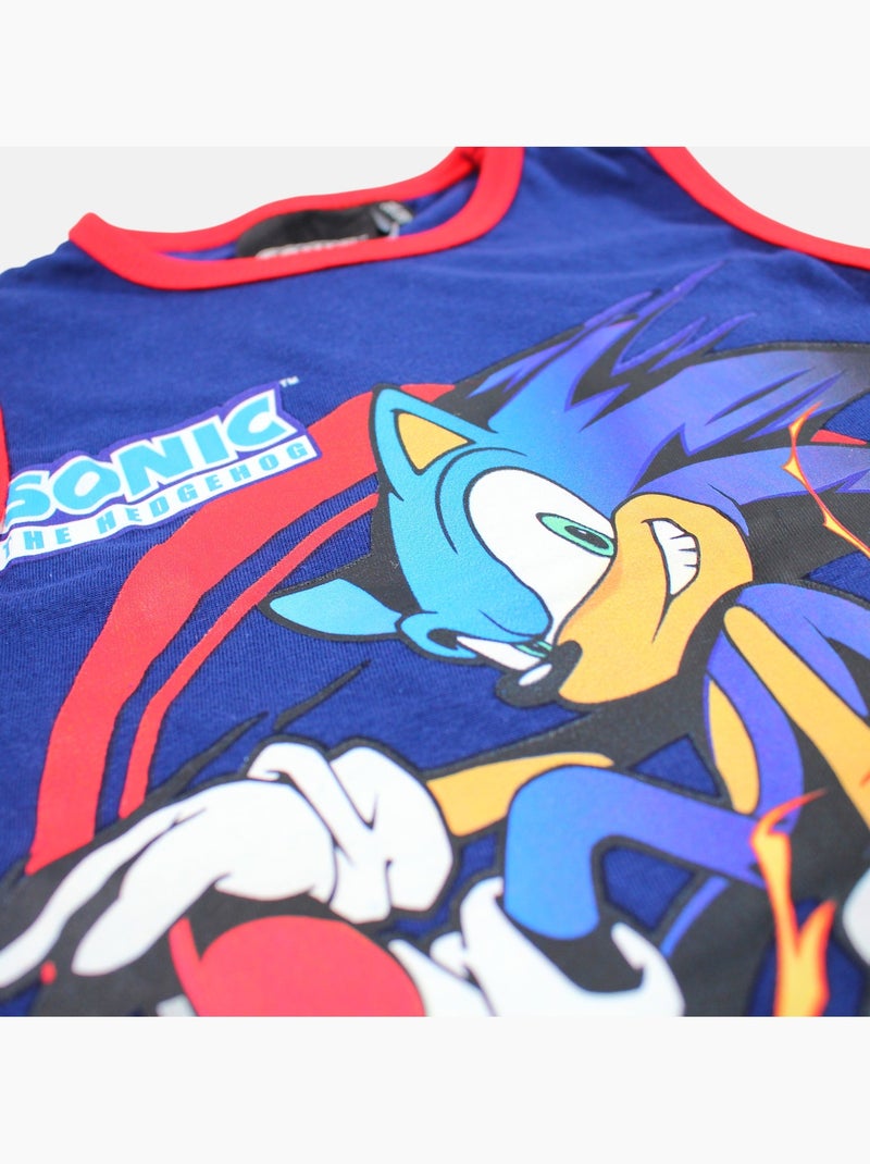 Sonic - Ensemble garçon débardeur et short Bleu marine - Kiabi