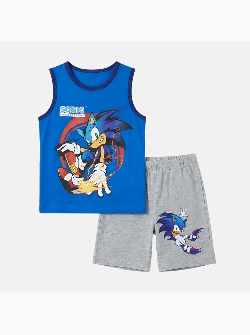 Sonic - Ensemble garçon débardeur et short Bleu - Kiabi