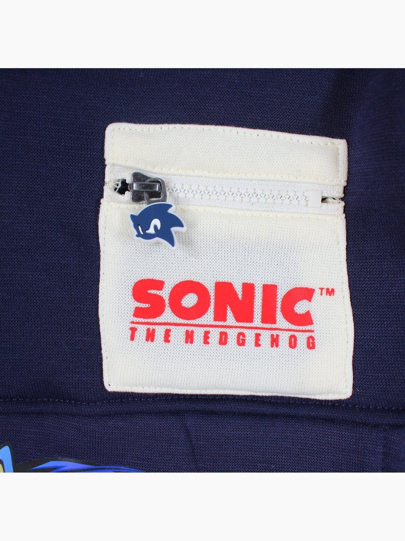 Sonic - ensemble sweat et pantalon de jogging imprimés, poche kangourou et finitions bord-côte Bleu marine - Kiabi