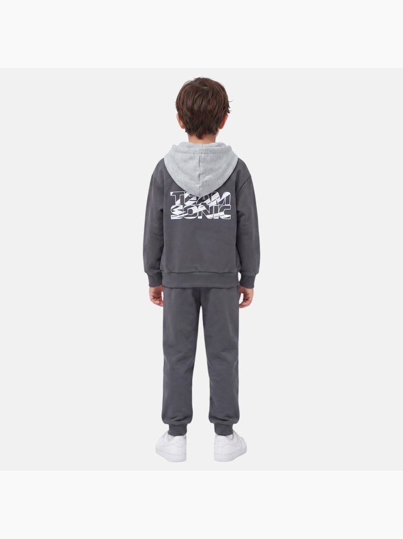 Sonic - ensemble sweat et pantalon de jogging imprimés, poche kangourou Gris - Kiabi