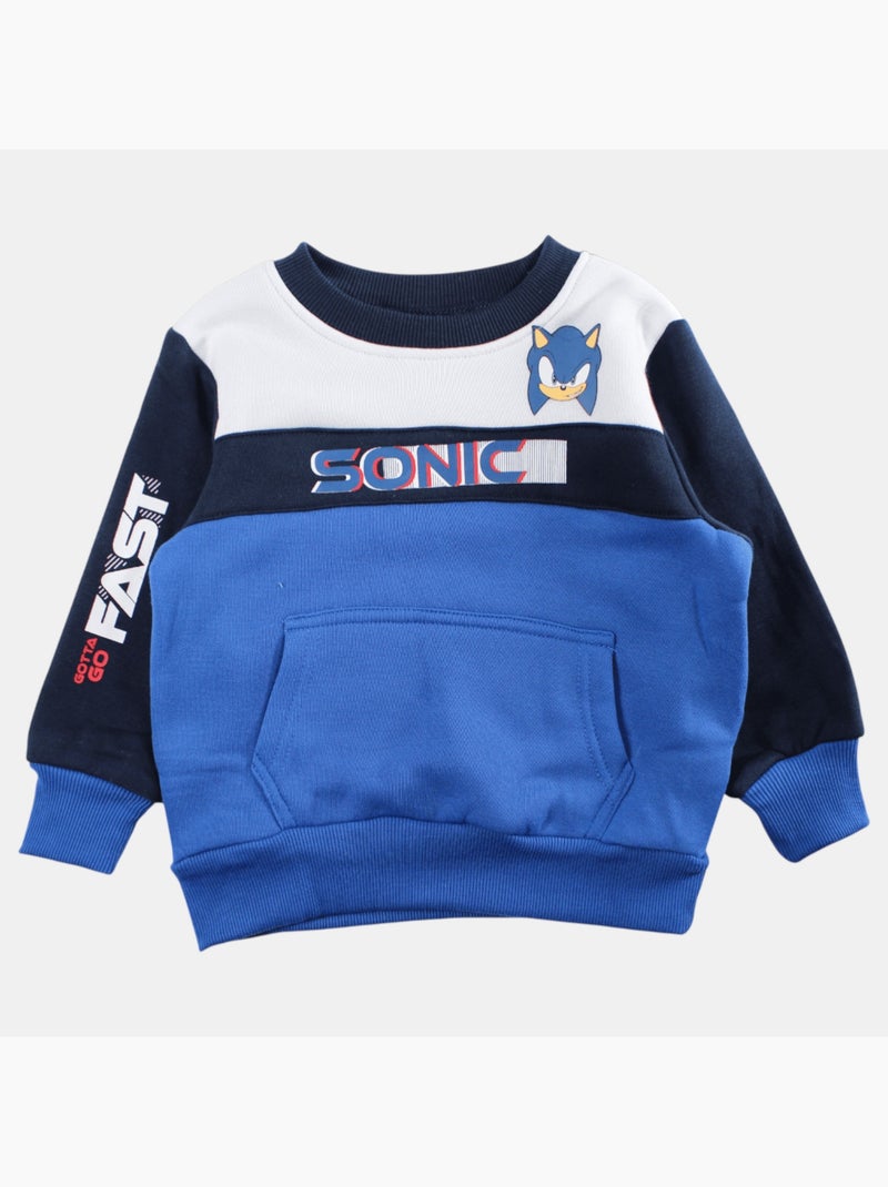 Sonic - Ensemble sweat et pantalon jogging garçon à imprimé Bleu marine - Kiabi