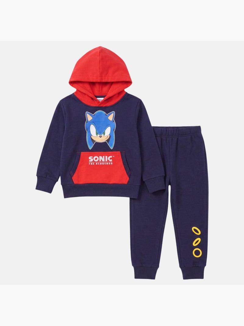 Sonic - ensemble sweat kangourou et jogging imprimés Bleu marine - Kiabi