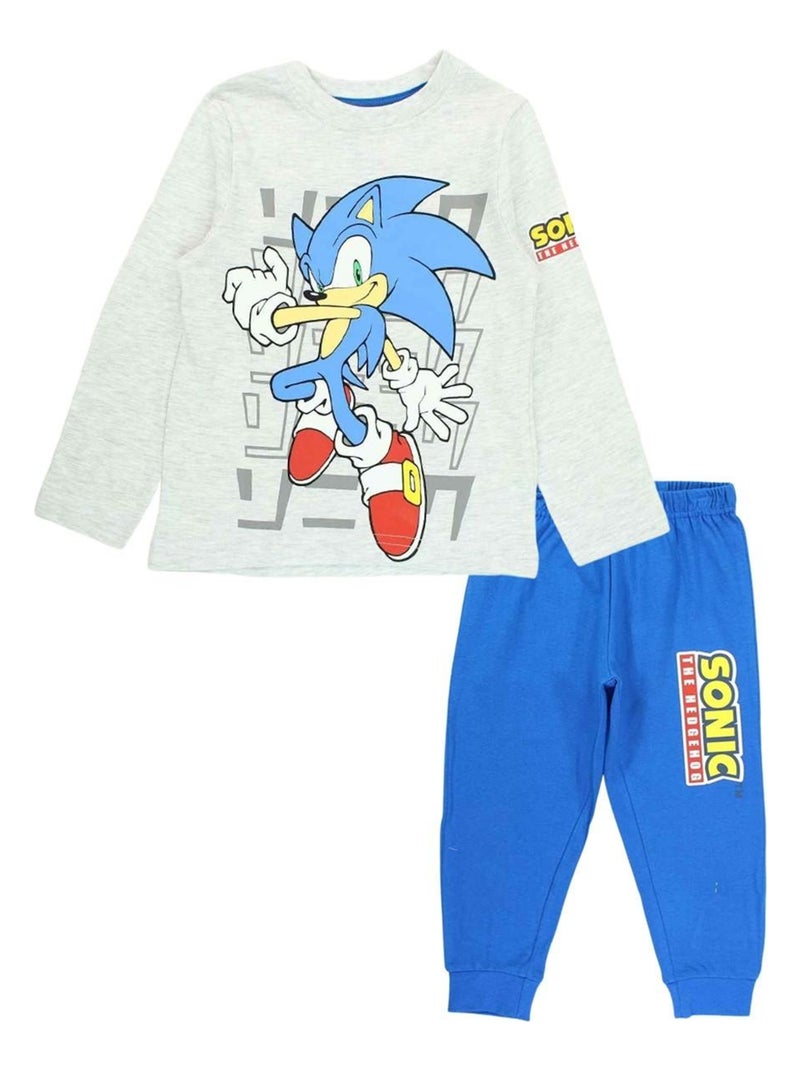Sonic - Pyjama garçon imprimé Sonic en coton Gris - Kiabi