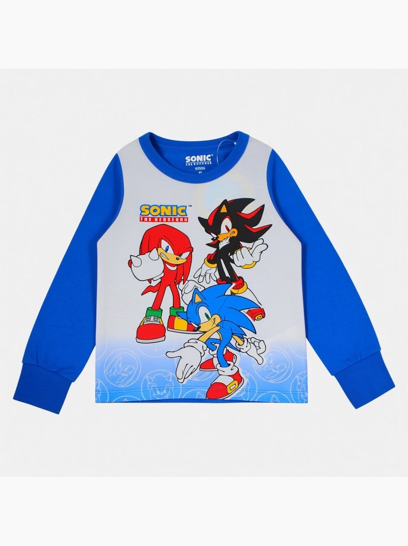 Sonic - pyjama imprimé manches longues, col rond Bleu - Kiabi