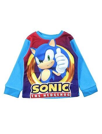 Sonic - pyjama polaire imprimé manches longues, col rond