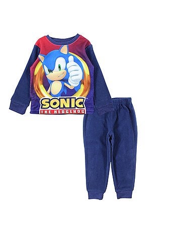 Sonic - pyjama polaire imprimé manches longues, col rond