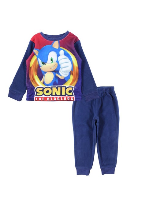 Sonic - pyjama polaire imprimé manches longues, col rond - Kiabi