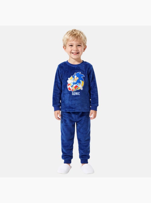 Sonic - pyjama polaire imprimé manches longues, col rond - Kiabi