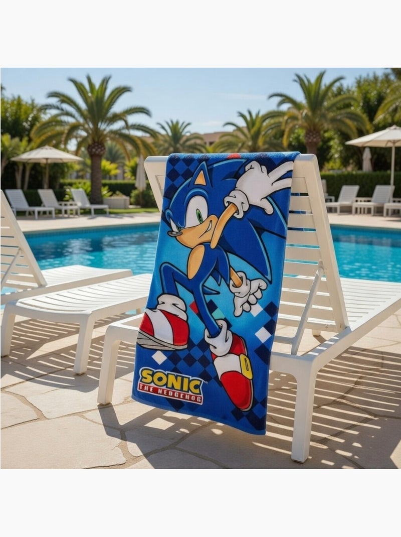 Sonic - Serviette de plage avec imprimé Bleu - Kiabi