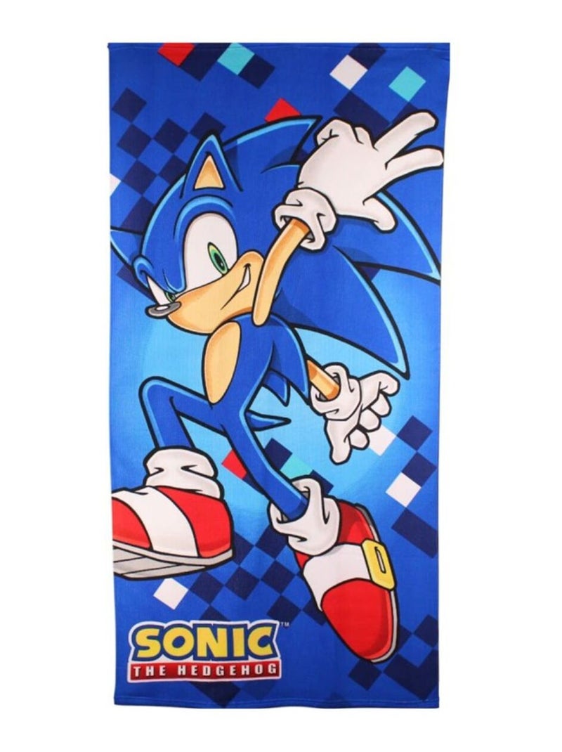 Sonic - Serviette imprimé Sonic Bleu - Kiabi