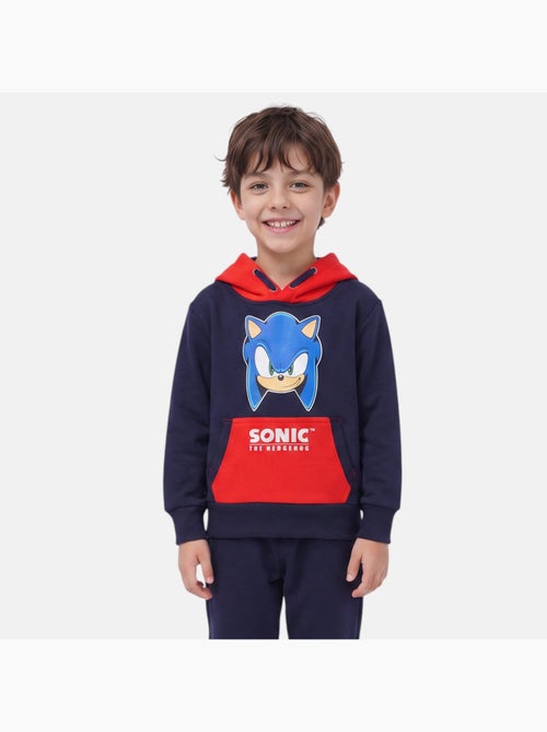 Sonic - sweat à capuche imprimé, manches longues, poche kangourou et finitions bord-côte - Kiabi Sonic - sweat à capuche imprimé, manches longues, poche kangourou et finitions bord-côte - Kiabi